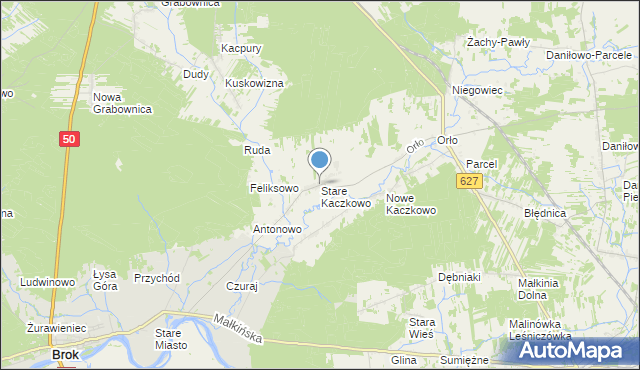 mapa Stare Kaczkowo, Stare Kaczkowo na mapie Targeo